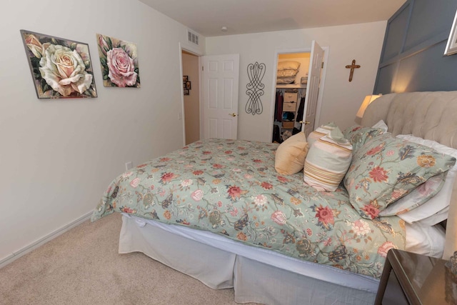 bedroom featuring carpet and visible vents