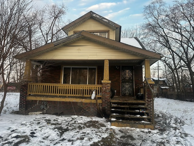 view of front of property with a porch