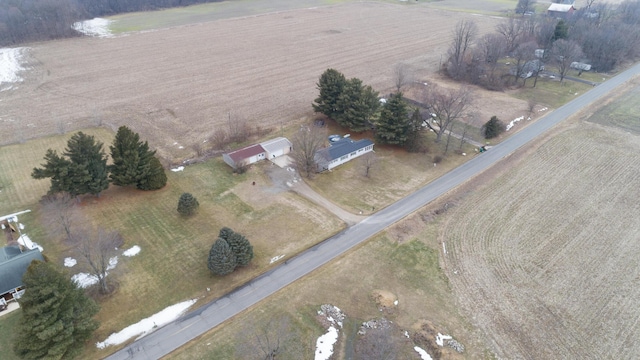 aerial view with a rural view