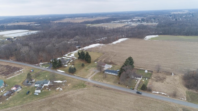 drone / aerial view with a rural view