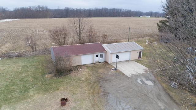 bird's eye view with a rural view