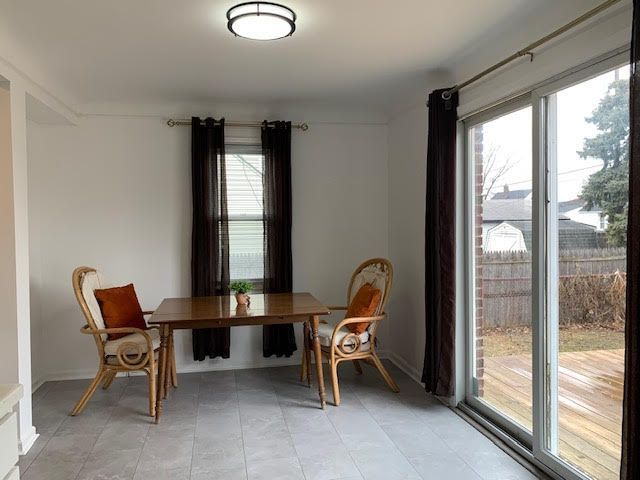 dining space with baseboards