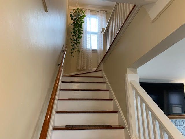 stairs with baseboards