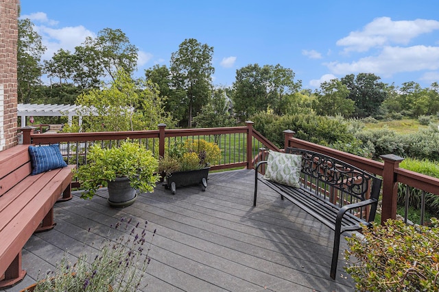 deck with a pergola