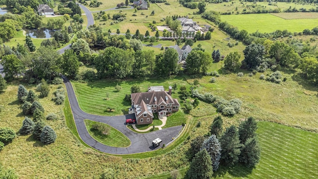 aerial view with a rural view