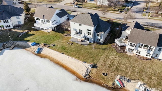 aerial view with a residential view