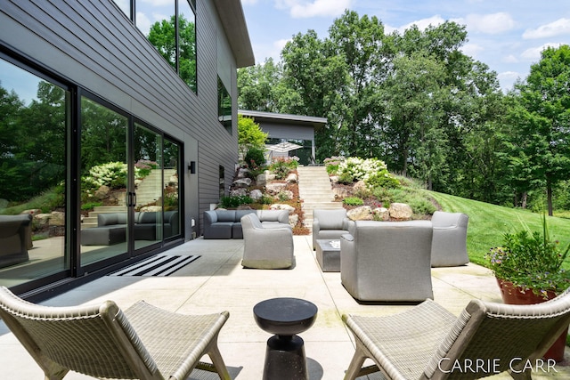 view of patio / terrace featuring an outdoor living space