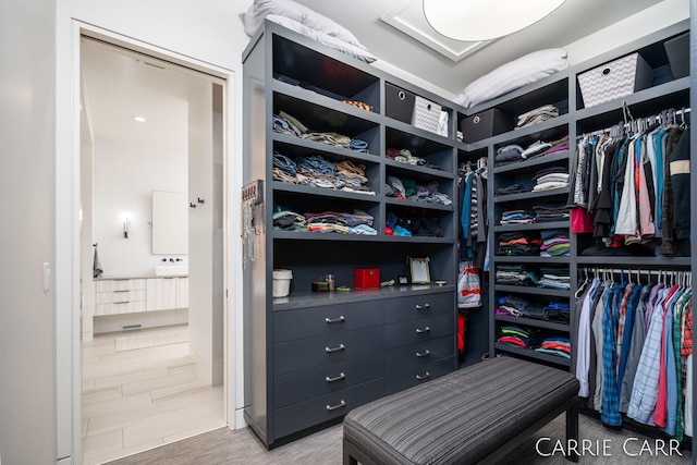 spacious closet with a sink