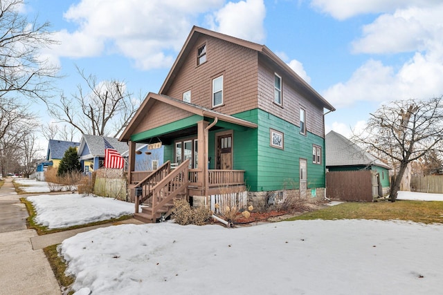 view of front of house with a porch