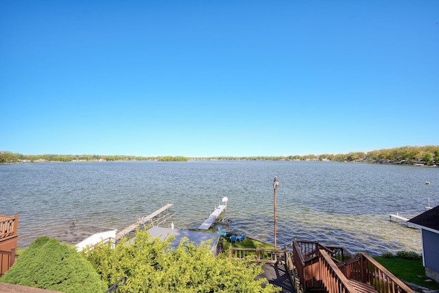 view of water feature featuring a boat dock