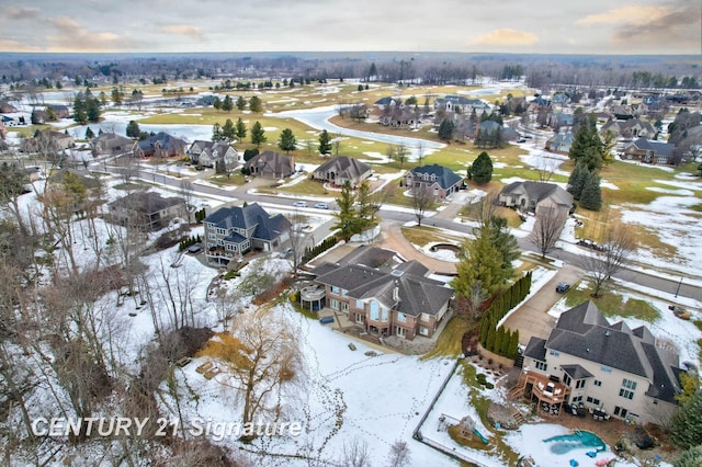 drone / aerial view with a residential view