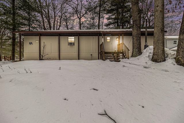 view of snow covered structure