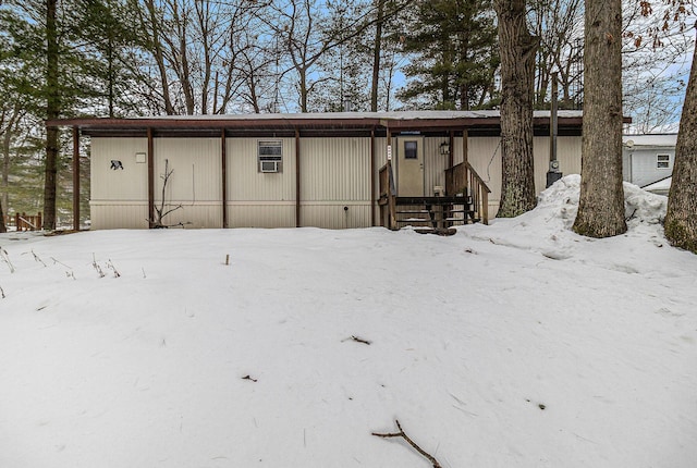 view of snow covered structure