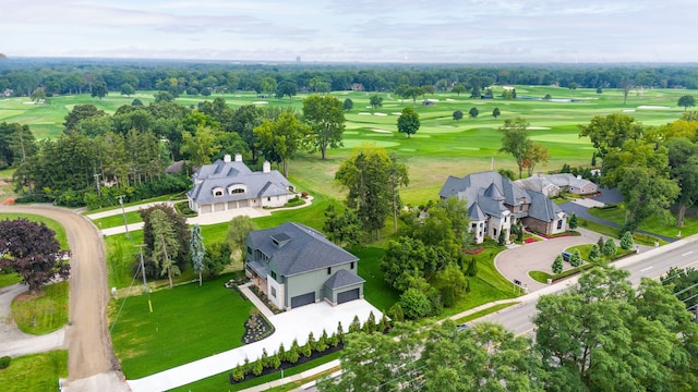 birds eye view of property featuring view of golf course