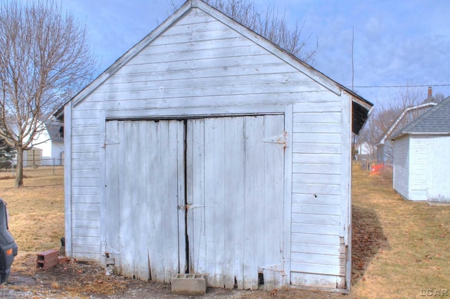 view of shed