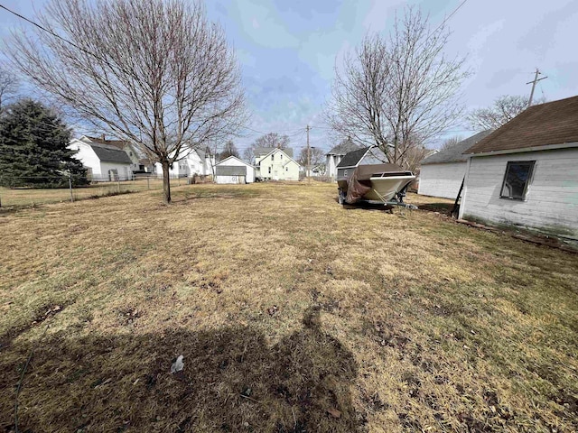 view of yard featuring fence