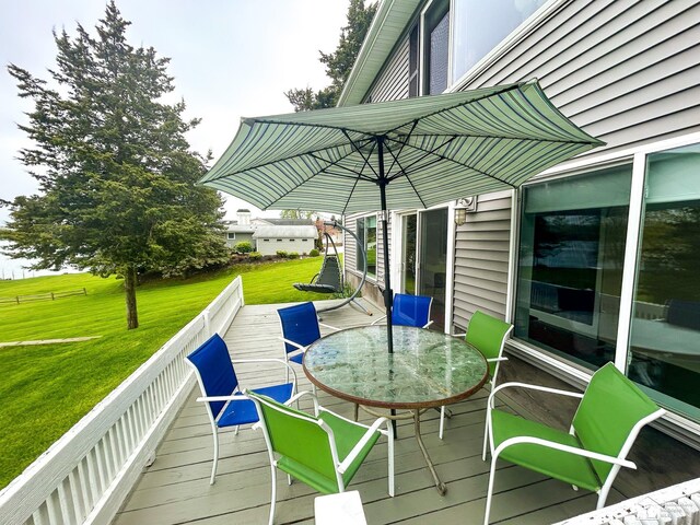 11799 Greenbriar Dr, Jerome, MI 49249 - deck featuring a yard and outdoor dining space