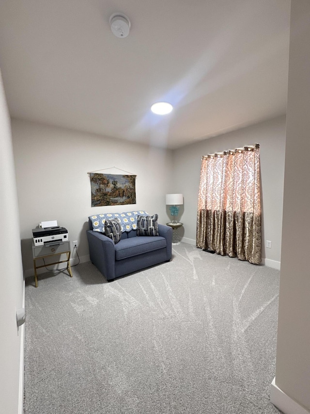 interior space featuring carpet and baseboards