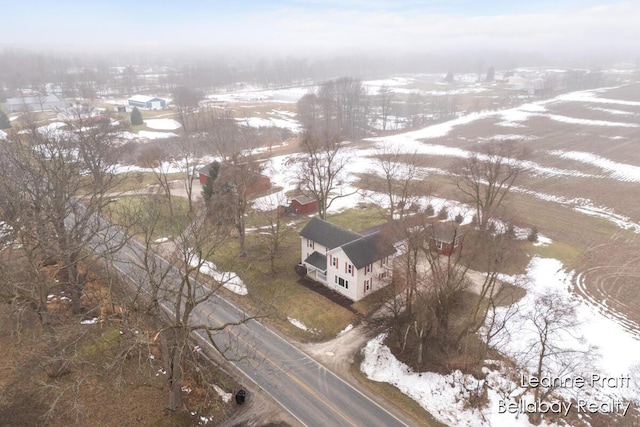 view of snowy aerial view