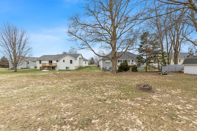 view of yard with fence