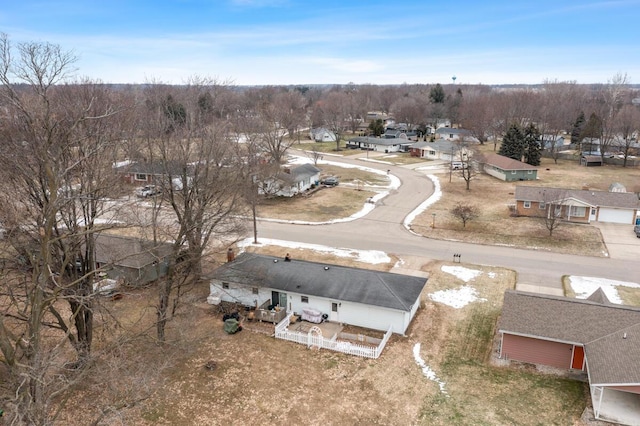 aerial view with a residential view