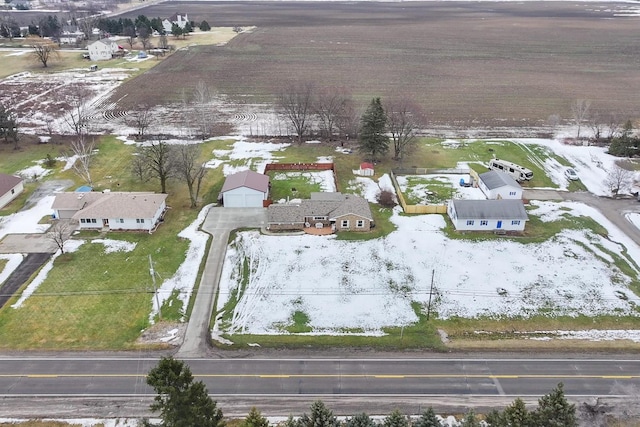 drone / aerial view with a rural view