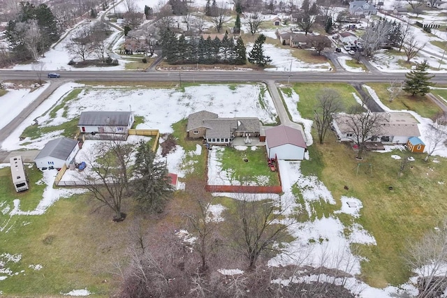 view of snowy aerial view