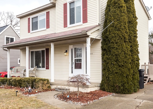 view of front of property with covered porch