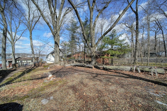 view of yard with fence