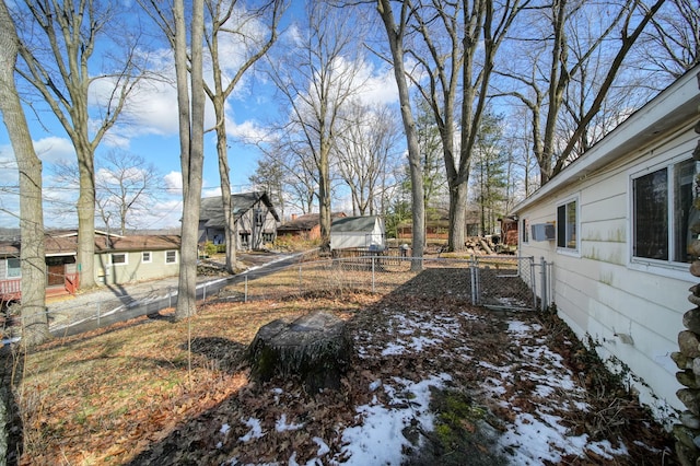 view of yard with fence