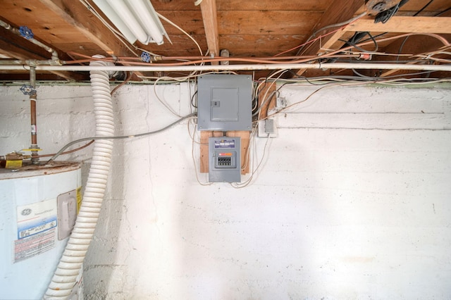 utilities featuring electric panel and electric water heater