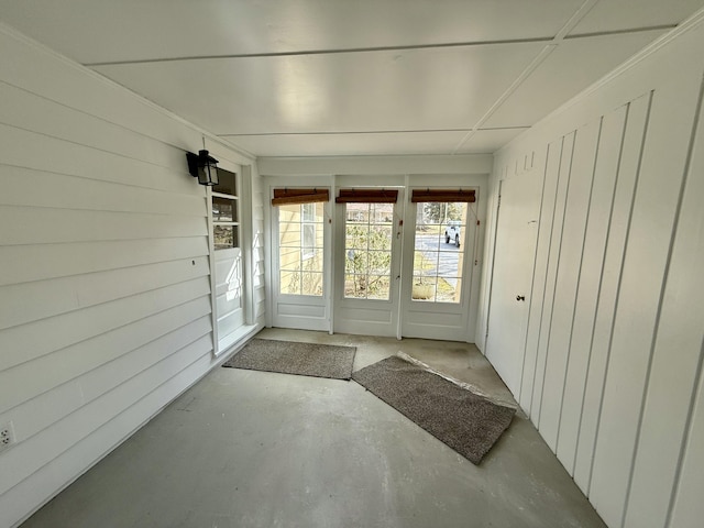 view of unfurnished sunroom