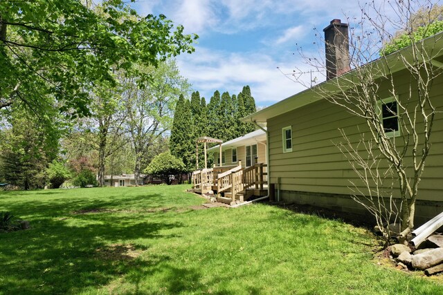view of grassy yard