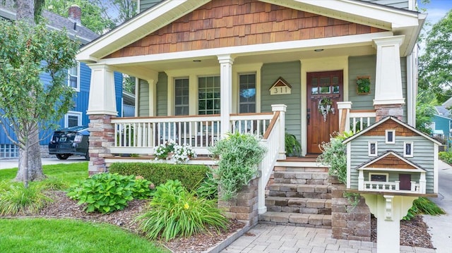 view of front of property with a porch