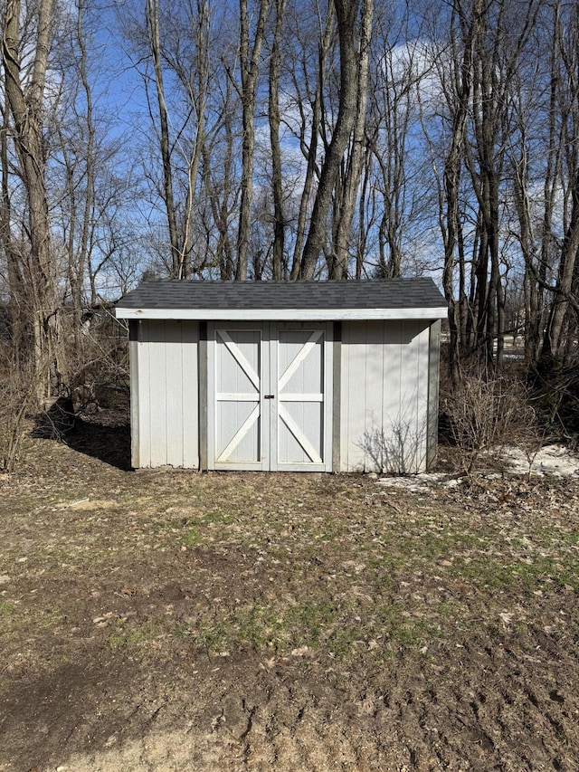 view of shed