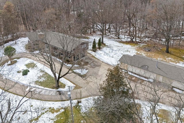 view of snowy aerial view