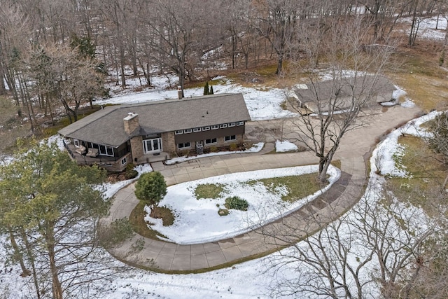 view of snowy aerial view