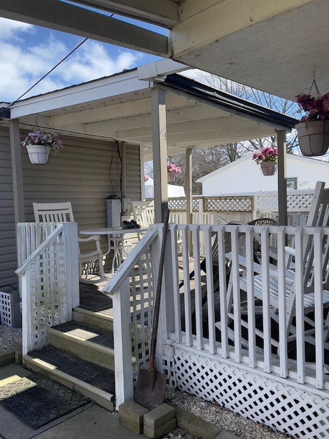 wooden deck with stairs