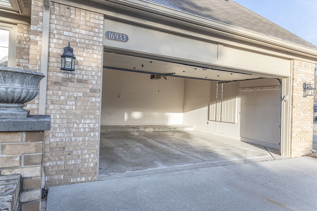 view of garage