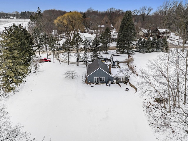 view of snowy aerial view