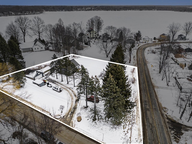 view of snowy aerial view