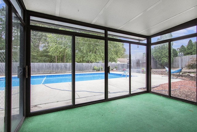 view of unfurnished sunroom