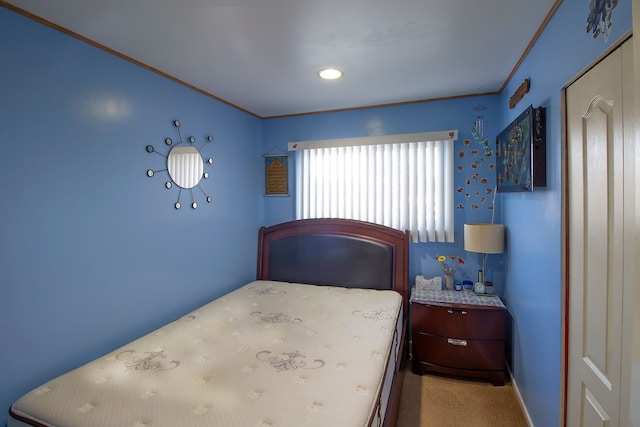 bedroom featuring ornamental molding