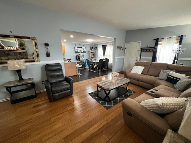 living room featuring hardwood / wood-style flooring