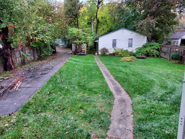 view of yard with fence