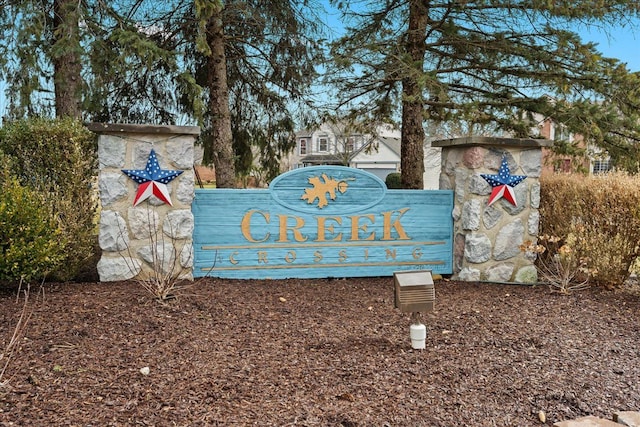 view of community sign