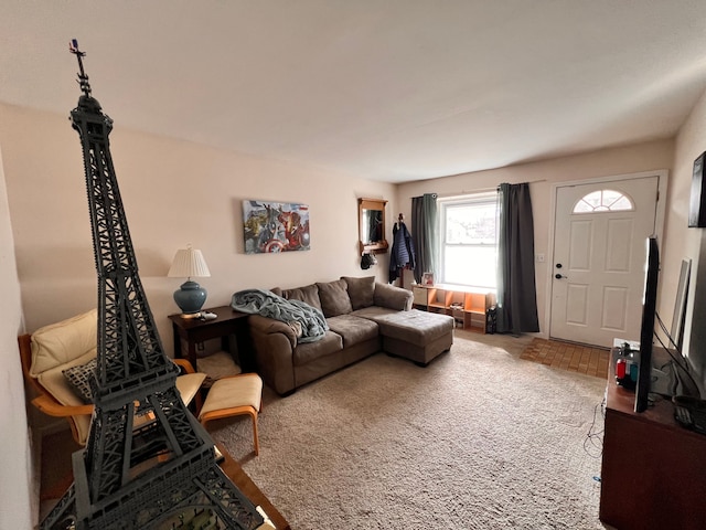 living room with carpet