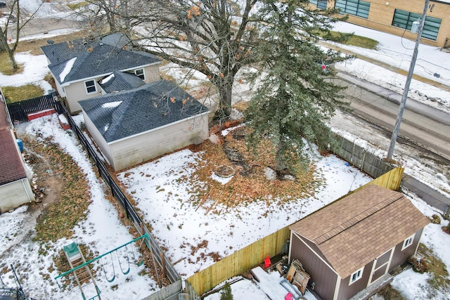 view of snowy aerial view