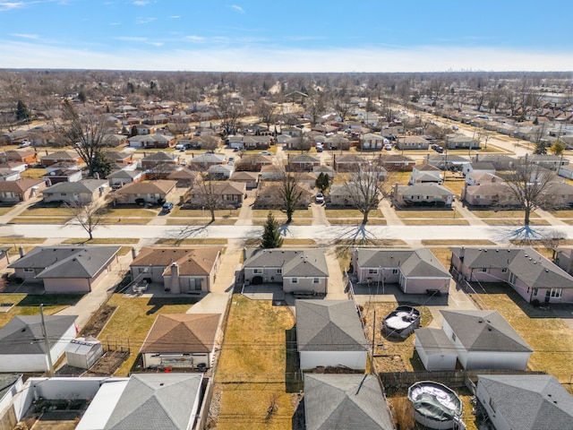 bird's eye view with a residential view