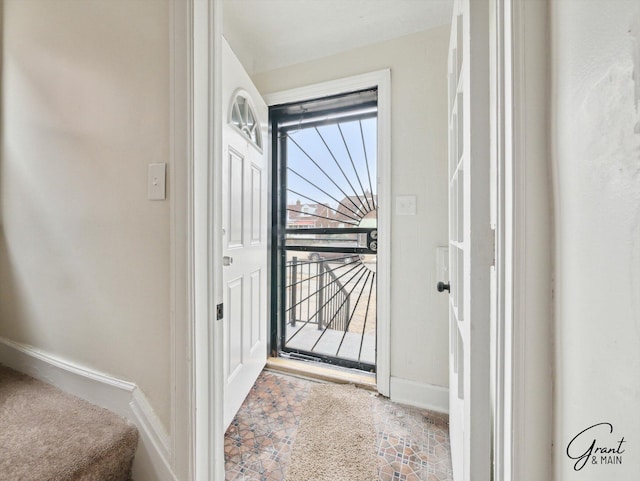 entryway with baseboards